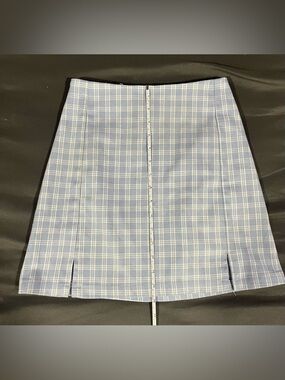 A-Line Preppy Casual Blue/White Plaid Skirt Size XS